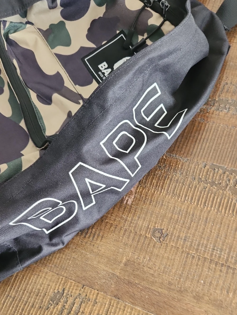 BAPE Camo Canvas Backpack in Green/Black Streetwear